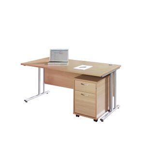 office desk pedestal with two drawer under desk with cantilever leg frame