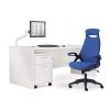 office desk pedestal under desk with blue fabric office chair