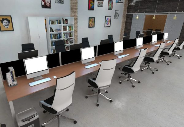 office desk screens on office desks.