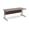 office desk walnut with silver cantilever leg frame