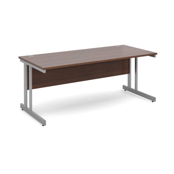 office desk walnut with silver cantilever leg frame