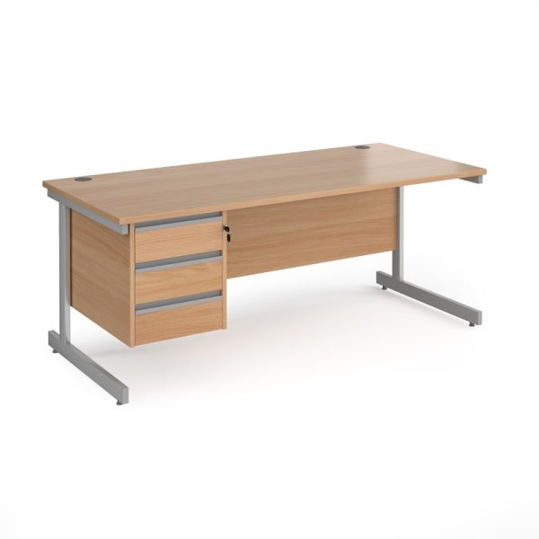 Straight Desk Maine 1800mm x 800mm Cantilever Frame With Three Drawers - Image 6