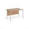 office desk with h frame legs silver and beech desk top