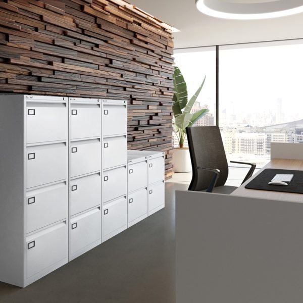 office filing cabinets white room shot