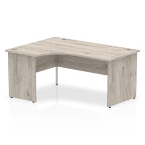 panel end office desk in grey oak