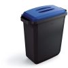office recycling bin black with blue lid
