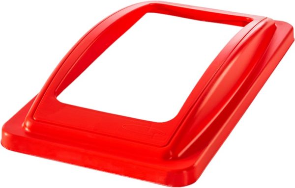 office recycling bin frame lid red
