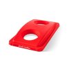 office recycling bin lid red with 2 round apertures for bottles. Plastic bottles label