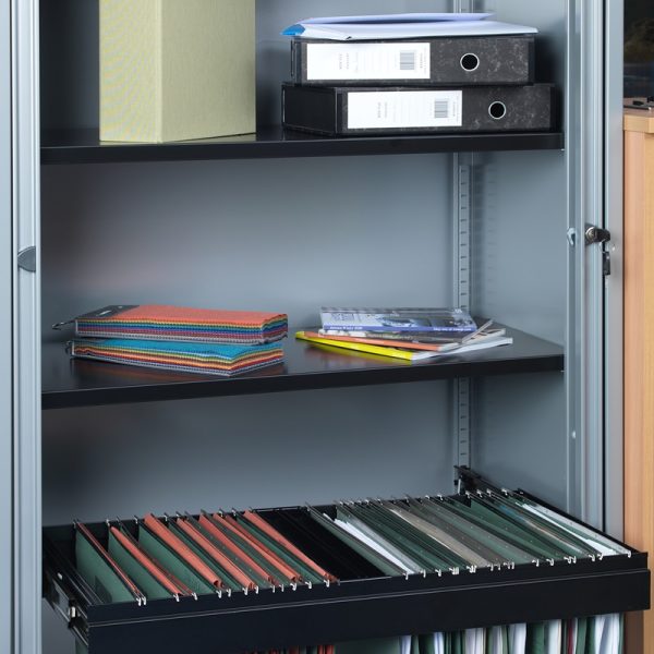 inside view of office storage cupboard