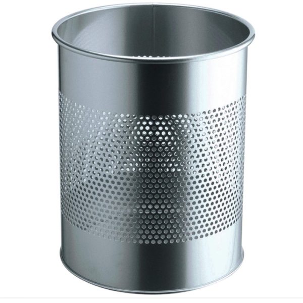 perforated bin silver finish