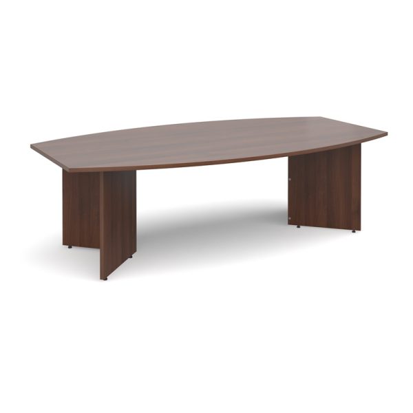 radial boardroom table walnut