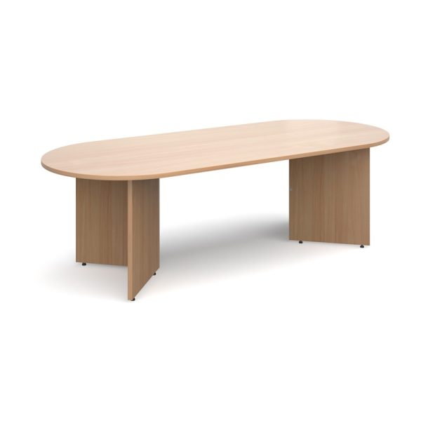 radial end boardroom table beech