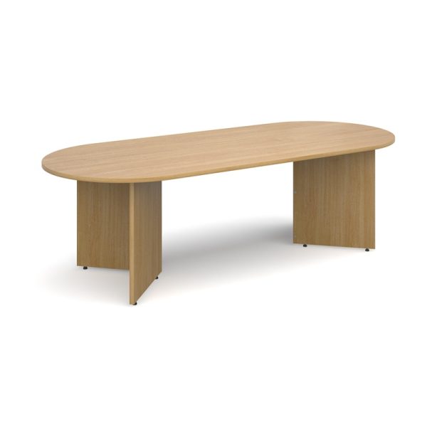 radial boardroom table oak