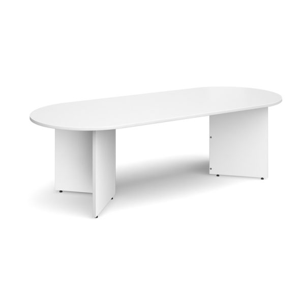 radial end boardroom table white