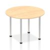 round meeting table with maple table top and aluminium legs