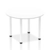 round meeting table with white table top and white legs