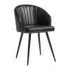 tub chair vintage style black leather