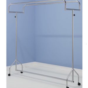 twin top coat rail in silver with no hangers