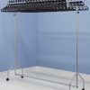 twin coat rail with hangers silver with black anti theft hangers