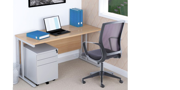 home office desk and desk pedestal with office chair