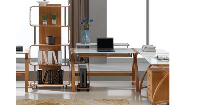 home office desk and bookcase oak