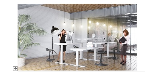 white sit stand desks