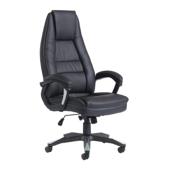Manager high back office chair in black leather