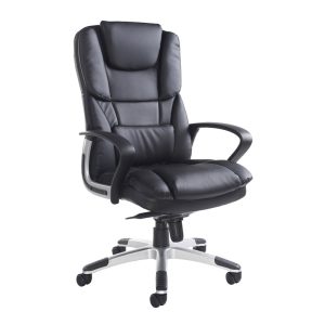 executive high back office chair in black leather