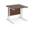 office desk 1000 with walnut desk top and white cantilever leg frame