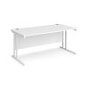 office desk 1600mm with white desk top and white cantilever leg frame