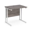 office desk grey oak desk top with white cantilever leg frame