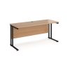office desk 1600mm with beech desk top and black cantilever leg frame