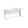 office desk 1600mm with white desk top and white cantilever leg frame