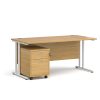oak office desk bundle with 2 drawer under desk filing pedestal
