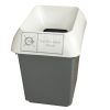 office recycling bin plastic with white top with non recyclable waste label