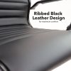 executive office chair close up of ribbed black leather