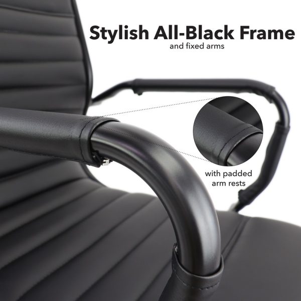 executive black leather office chair with black frame