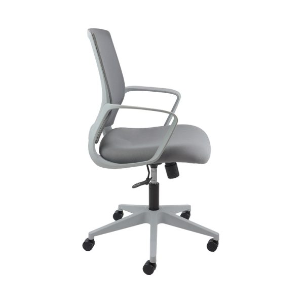 mesh back operators chair grey side view