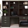 home office furniture with desk, filing drawer and office shelving hutch