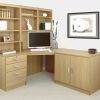 home office furniture set classic oak with corner des, office filing drawer and office cupboard