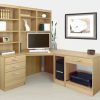 home office furniture classic oak. Includes l shaped desk, office shelving and CPU holder