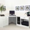 home office furniture white includes corner desk with cpu and printer area and drawers