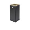 office recycling bin black with yellow lid