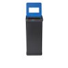 office recycling bin with blue top. open top