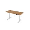 sit stand desk with walnut top and white legs