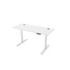 sit stand desk with white desk top and white frame