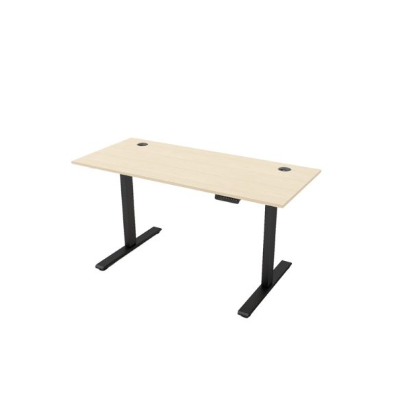 sit stand desk maple desk top with black legs