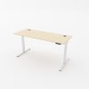 sit stand desk maple and white frame