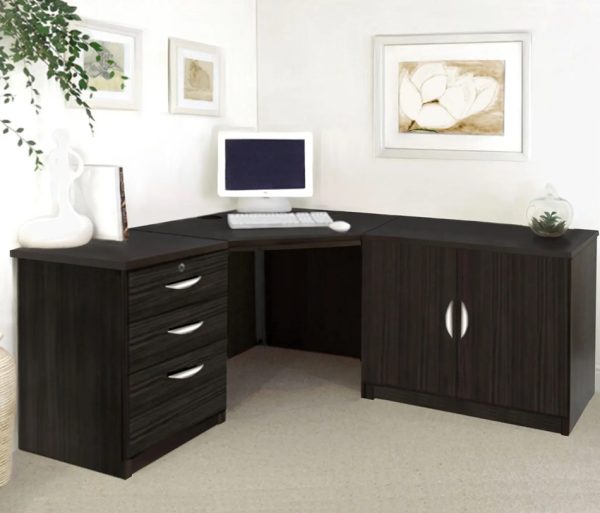 home office corner desk black with office storage