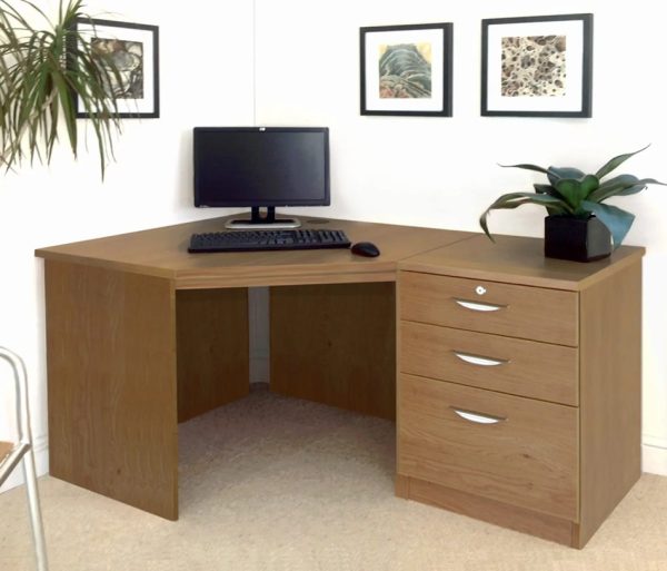 home office corner desk with drawers oak with desk pedestal.